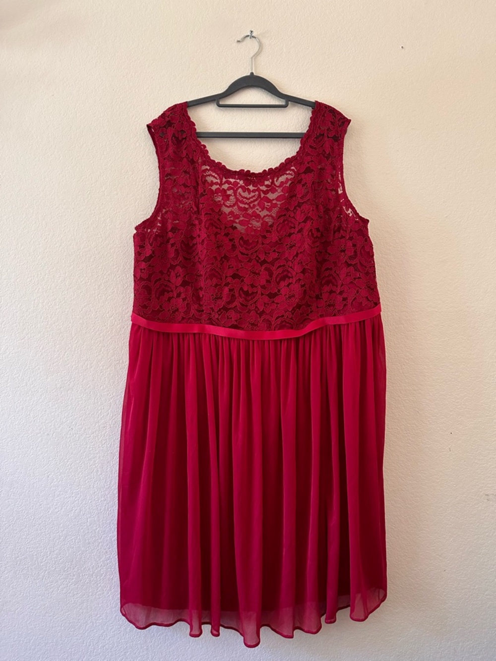 Red Lace and Chiffon dress